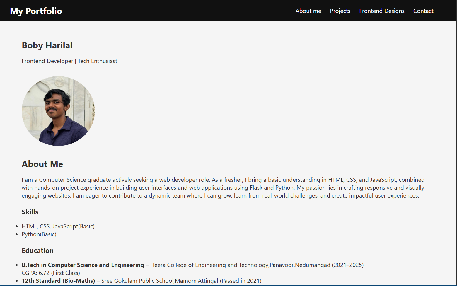 Portfolio Website Screenshot